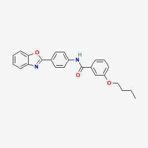 molecular formula C24H22N2O3 B4700671 N-[4-(1,3-benzoxazol-2-yl)phenyl]-3-butoxybenzamide 