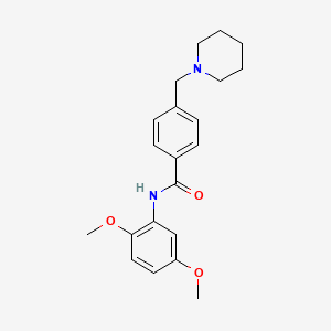 molecular formula C21H26N2O3 B4700681 N-(2,5-dimethoxyphenyl)-4-(1-piperidinylmethyl)benzamide 