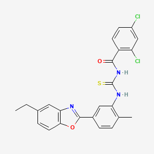 2,4-dichloro-N-({[5-(5-ethyl-1,3-benzoxazol-2-yl)-2-methylphenyl]amino}carbonothioyl)benzamide