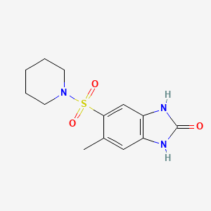 molecular formula C13H17N3O3S B4700706 5-methyl-6-(1-piperidinylsulfonyl)-1,3-dihydro-2H-benzimidazol-2-one 