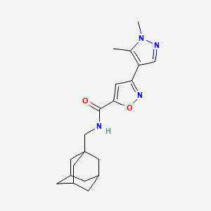 molecular formula C20H26N4O2 B4700732 N-(1-adamantylmethyl)-3-(1,5-dimethyl-1H-pyrazol-4-yl)-5-isoxazolecarboxamide 
