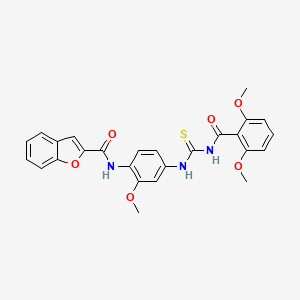 molecular formula C26H23N3O6S B4700758 N-[4-({[(2,6-dimethoxybenzoyl)amino]carbonothioyl}amino)-2-methoxyphenyl]-1-benzofuran-2-carboxamide 