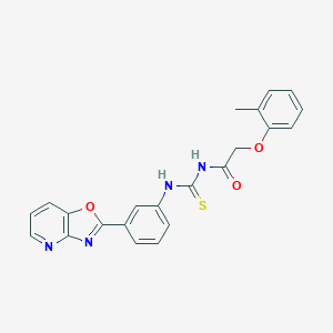 molecular formula C22H18N4O3S B470076 N-[(2-methylphenoxy)acetyl]-N'-(3-[1,3]oxazolo[4,5-b]pyridin-2-ylphenyl)thiourea CAS No. 385388-39-6