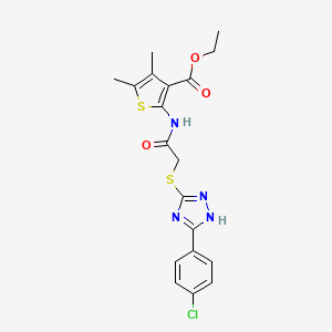 molecular formula C19H19ClN4O3S2 B4700763 ethyl 2-[({[5-(4-chlorophenyl)-4H-1,2,4-triazol-3-yl]thio}acetyl)amino]-4,5-dimethyl-3-thiophenecarboxylate 