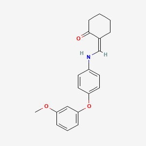molecular formula C20H21NO3 B4700785 2-({[4-(3-methoxyphenoxy)phenyl]amino}methylene)cyclohexanone 