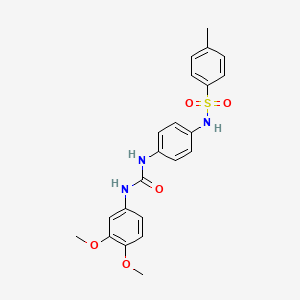 molecular formula C22H23N3O5S B4700817 N-[4-({[(3,4-dimethoxyphenyl)amino]carbonyl}amino)phenyl]-4-methylbenzenesulfonamide 