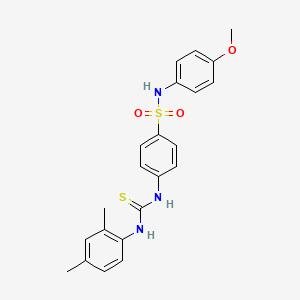molecular formula C22H23N3O3S2 B4700835 4-({[(2,4-dimethylphenyl)amino]carbonothioyl}amino)-N-(4-methoxyphenyl)benzenesulfonamide 