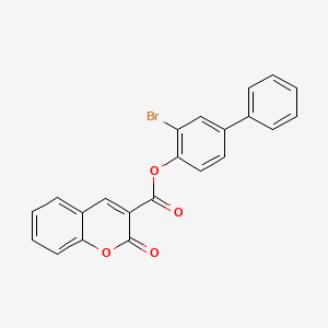 molecular formula C22H13BrO4 B4700846 3-bromo-4-biphenylyl 2-oxo-2H-chromene-3-carboxylate 