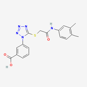 3-[5-({2-[(3,4-dimethylphenyl)amino]-2-oxoethyl}thio)-1H-tetrazol-1-yl]benzoic acid