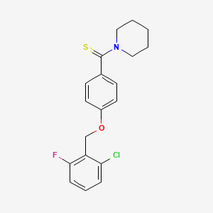 molecular formula C19H19ClFNOS B4700867 1-({4-[(2-chloro-6-fluorobenzyl)oxy]phenyl}carbonothioyl)piperidine 