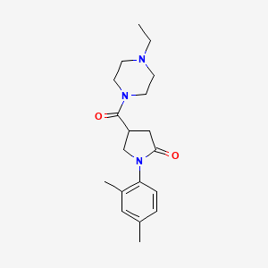 1-(2,4-dimethylphenyl)-4-[(4-ethyl-1-piperazinyl)carbonyl]-2-pyrrolidinone