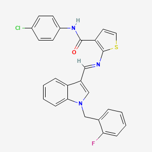 N-(4-chlorophenyl)-2-({[1-(2-fluorobenzyl)-1H-indol-3-yl]methylene}amino)-3-thiophenecarboxamide