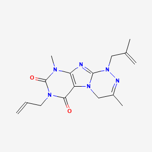 molecular formula C16H20N6O2 B4700909 7-allyl-3,9-dimethyl-1-(2-methyl-2-propen-1-yl)-1,4-dihydro[1,2,4]triazino[3,4-f]purine-6,8(7H,9H)-dione 