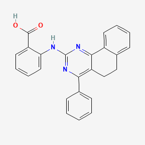 2-[(4-phenyl-5,6-dihydrobenzo[h]quinazolin-2-yl)amino]benzoic acid