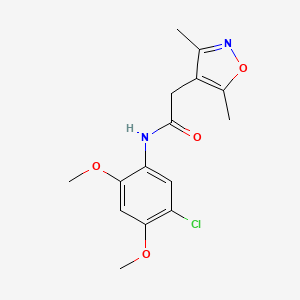 molecular formula C15H17ClN2O4 B4700999 N-(5-chloro-2,4-dimethoxyphenyl)-2-(3,5-dimethyl-4-isoxazolyl)acetamide 