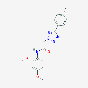 molecular formula C18H19N5O3 B470101 N-(2,4-dimethoxyphenyl)-2-[5-(4-methylphenyl)tetrazol-2-yl]acetamide CAS No. 445412-43-1