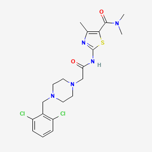 molecular formula C20H25Cl2N5O2S B4701023 2-({[4-(2,6-dichlorobenzyl)-1-piperazinyl]acetyl}amino)-N,N,4-trimethyl-1,3-thiazole-5-carboxamide 