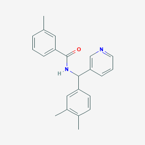 molecular formula C22H22N2O B4701026 N-[(3,4-dimethylphenyl)(3-pyridinyl)methyl]-3-methylbenzamide 