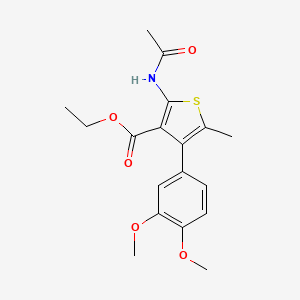 molecular formula C18H21NO5S B4701084 ethyl 2-(acetylamino)-4-(3,4-dimethoxyphenyl)-5-methyl-3-thiophenecarboxylate 