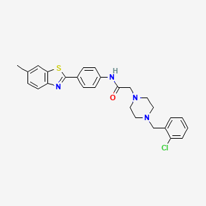 2-[4-(2-chlorobenzyl)-1-piperazinyl]-N-[4-(6-methyl-1,3-benzothiazol-2-yl)phenyl]acetamide