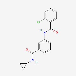 molecular formula C17H15ClN2O2 B4701126 2-chloro-N-{3-[(cyclopropylamino)carbonyl]phenyl}benzamide 