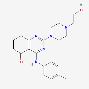 molecular formula C21H27N5O2 B4701237 2-[4-(2-hydroxyethyl)-1-piperazinyl]-4-[(4-methylphenyl)amino]-7,8-dihydro-5(6H)-quinazolinone 