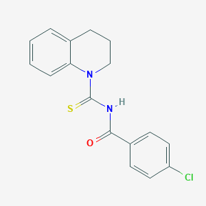 molecular formula C17H15ClN2OS B4701251 4-chloro-N-(3,4-dihydro-1(2H)-quinolinylcarbonothioyl)benzamide 