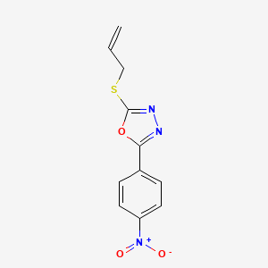 molecular formula C11H9N3O3S B4701259 2-(allylthio)-5-(4-nitrophenyl)-1,3,4-oxadiazole 