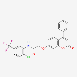 molecular formula C24H15ClF3NO4 B4701281 N-[2-chloro-5-(trifluoromethyl)phenyl]-2-[(2-oxo-4-phenyl-2H-chromen-7-yl)oxy]acetamide 