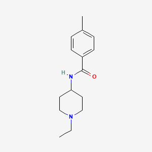 molecular formula C15H22N2O B4701284 N-(1-ethyl-4-piperidinyl)-4-methylbenzamide 