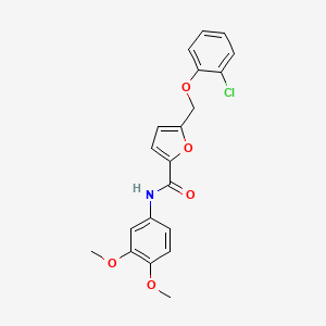 molecular formula C20H18ClNO5 B4701294 5-[(2-chlorophenoxy)methyl]-N-(3,4-dimethoxyphenyl)-2-furamide 