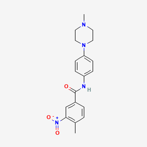 molecular formula C19H22N4O3 B4701297 4-methyl-N-[4-(4-methyl-1-piperazinyl)phenyl]-3-nitrobenzamide 