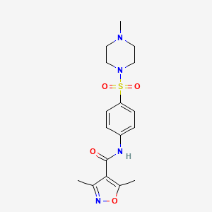 molecular formula C17H22N4O4S B4701306 3,5-dimethyl-N-{4-[(4-methyl-1-piperazinyl)sulfonyl]phenyl}-4-isoxazolecarboxamide 