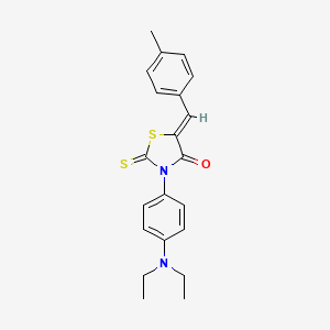 molecular formula C21H22N2OS2 B4701341 3-[4-(diethylamino)phenyl]-5-(4-methylbenzylidene)-2-thioxo-1,3-thiazolidin-4-one 