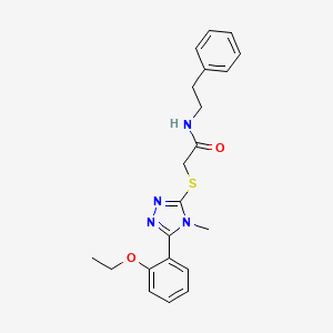 molecular formula C21H24N4O2S B4701369 2-{[5-(2-ethoxyphenyl)-4-methyl-4H-1,2,4-triazol-3-yl]thio}-N-(2-phenylethyl)acetamide 