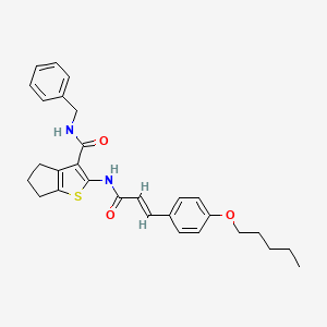 N-benzyl-2-({3-[4-(pentyloxy)phenyl]acryloyl}amino)-5,6-dihydro-4H-cyclopenta[b]thiophene-3-carboxamide