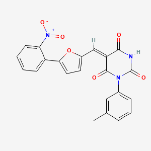 1-(3-methylphenyl)-5-{[5-(2-nitrophenyl)-2-furyl]methylene}-2,4,6(1H,3H,5H)-pyrimidinetrione