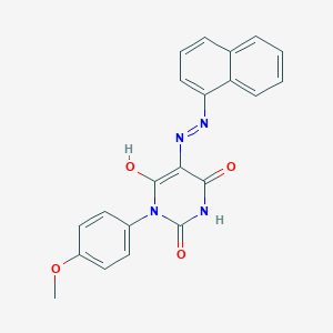 molecular formula C21H16N4O4 B470146 6-hydroxy-1-(4-methoxyphenyl)-5-(1-naphthyldiazenyl)-2,4(1H,3H)-pyrimidinedione 