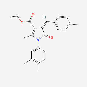 molecular formula C24H25NO3 B4701482 ethyl 1-(3,4-dimethylphenyl)-2-methyl-4-(4-methylbenzylidene)-5-oxo-4,5-dihydro-1H-pyrrole-3-carboxylate 