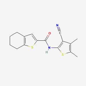 molecular formula C16H16N2OS2 B4701516 N-(3-cyano-4,5-dimethyl-2-thienyl)-4,5,6,7-tetrahydro-1-benzothiophene-2-carboxamide 