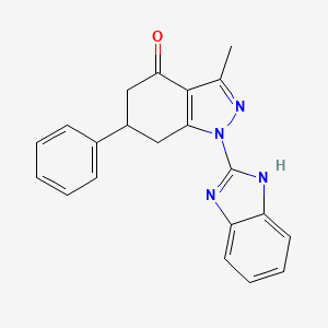 molecular formula C21H18N4O B4701528 1-(1H-benzimidazol-2-yl)-3-methyl-6-phenyl-1,5,6,7-tetrahydro-4H-indazol-4-one 