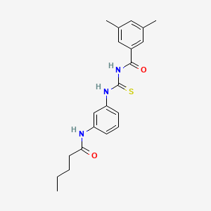 3,5-dimethyl-N-({[3-(pentanoylamino)phenyl]amino}carbonothioyl)benzamide