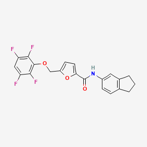 N-(2,3-dihydro-1H-inden-5-yl)-5-[(2,3,5,6-tetrafluorophenoxy)methyl]-2-furamide