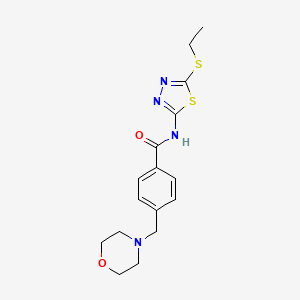 molecular formula C16H20N4O2S2 B4701612 N-[5-(ethylthio)-1,3,4-thiadiazol-2-yl]-4-(4-morpholinylmethyl)benzamide 