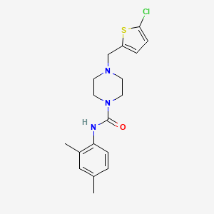 molecular formula C18H22ClN3OS B4701648 4-[(5-chloro-2-thienyl)methyl]-N-(2,4-dimethylphenyl)-1-piperazinecarboxamide 