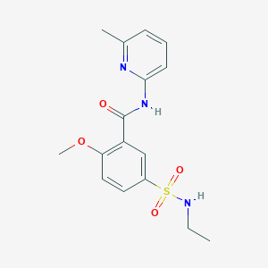 molecular formula C16H19N3O4S B4701651 5-[(ethylamino)sulfonyl]-2-methoxy-N-(6-methyl-2-pyridinyl)benzamide 
