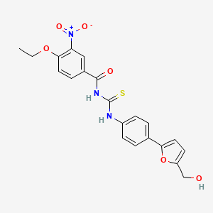 molecular formula C21H19N3O6S B4701669 4-ethoxy-N-[({4-[5-(hydroxymethyl)-2-furyl]phenyl}amino)carbonothioyl]-3-nitrobenzamide 