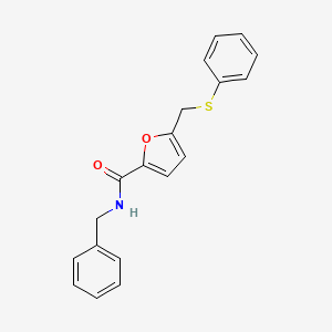 molecular formula C19H17NO2S B4701679 N-benzyl-5-[(phenylthio)methyl]-2-furamide 