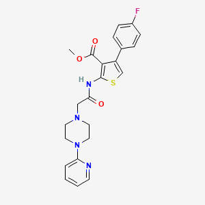 molecular formula C23H23FN4O3S B4701703 methyl 4-(4-fluorophenyl)-2-({[4-(2-pyridinyl)-1-piperazinyl]acetyl}amino)-3-thiophenecarboxylate 