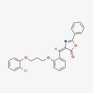 molecular formula C25H20ClNO4 B4701707 4-{2-[3-(2-chlorophenoxy)propoxy]benzylidene}-2-phenyl-1,3-oxazol-5(4H)-one 
